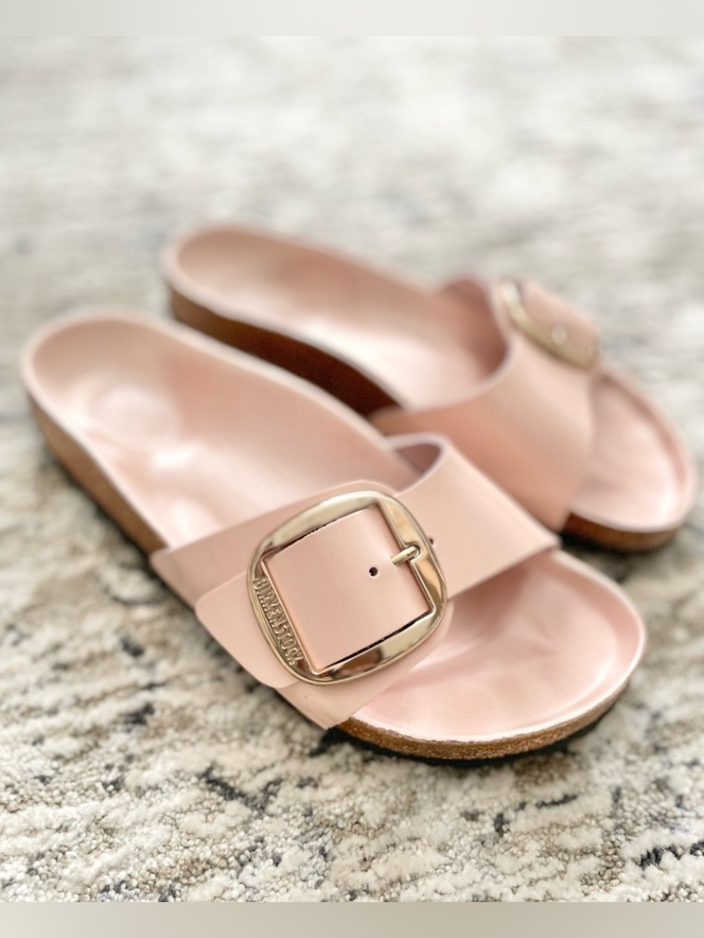 Birkenstock Madrid Big Buckle High Shine Light Rose Size 7 (38) Slide Sandals - Picture 7 of 11